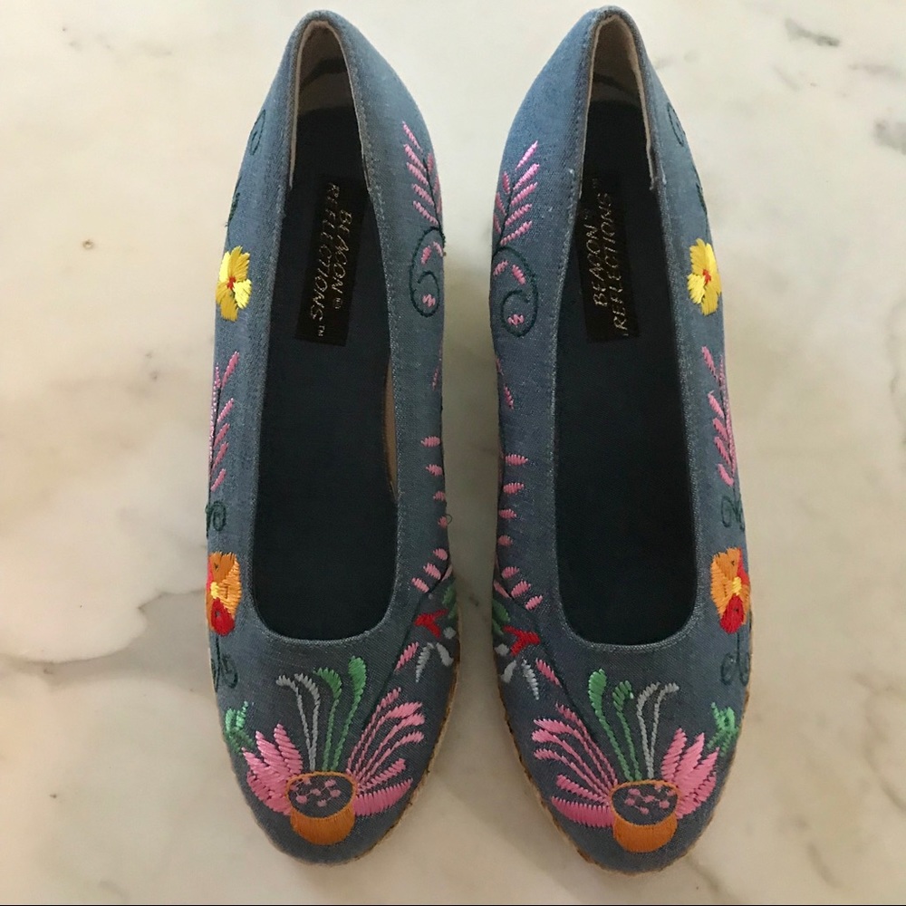 Vintage Embroidered Wedges